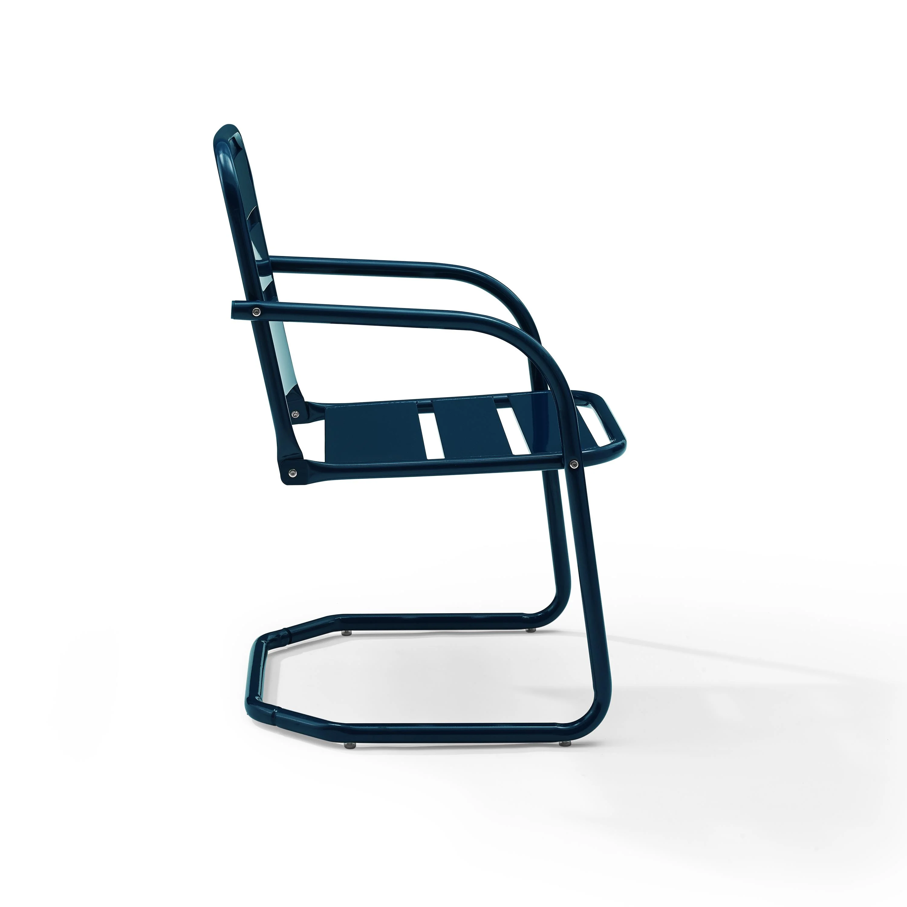 Crosley Brighton Metal Patio Chair in Navy (Set of 2)