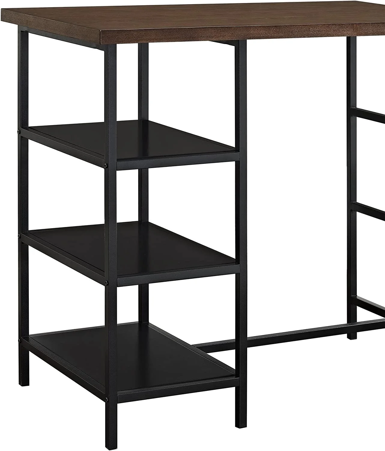 TJUNBOLIFE Cosmo 3-Piece Metal Pub Set With Wood Top  Dark Mahogany