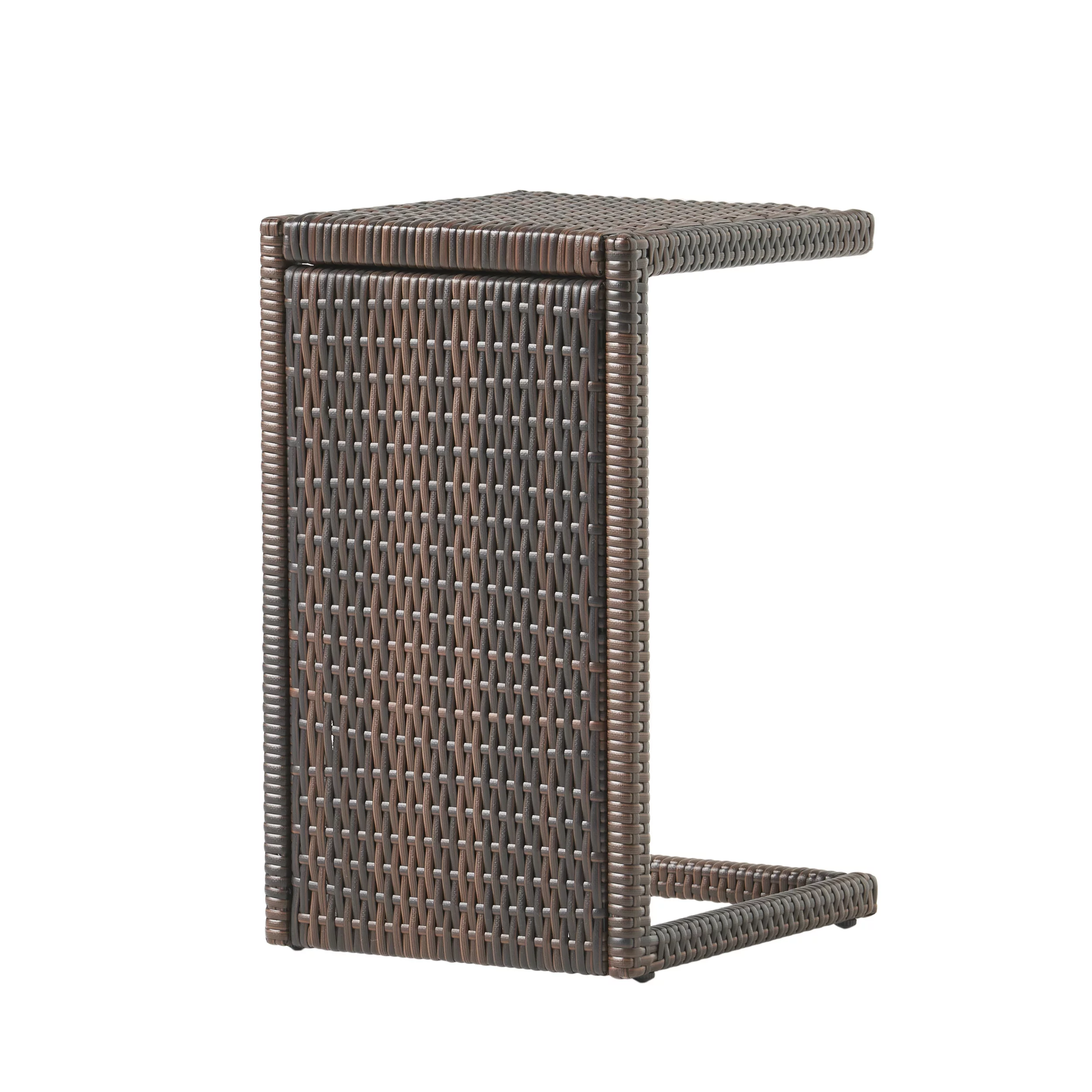 Padilla Outdoor Wicker Accent Table, Multibrown
