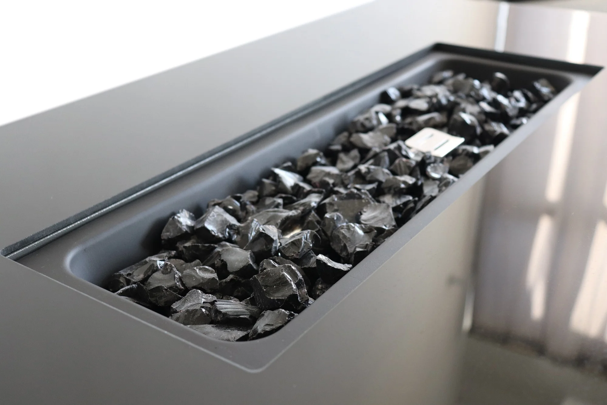 DremFaryoyo Living Source International 42  Smoked Glass Metal Rectangle Fire Pit