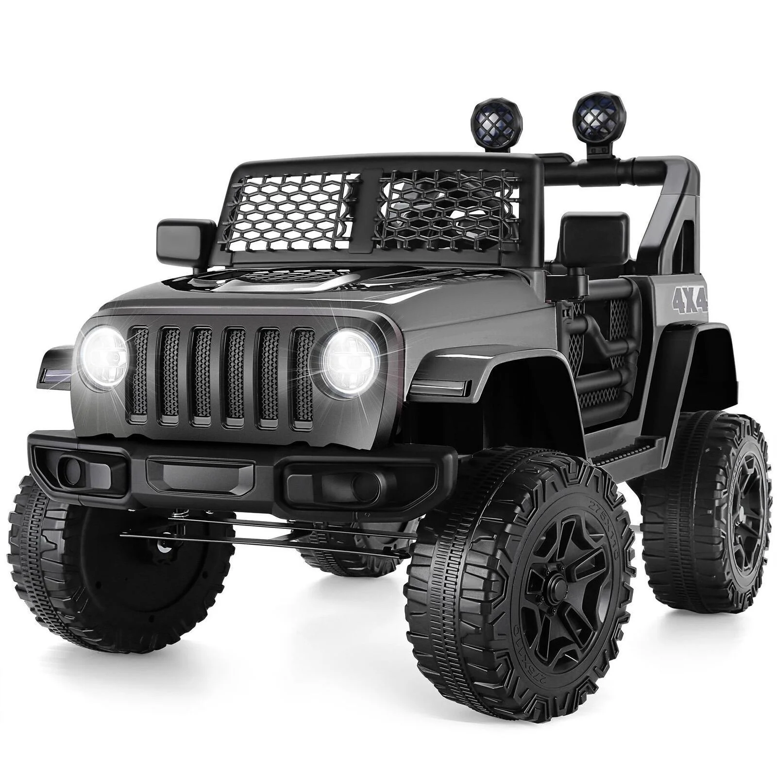 Electric Ride-On Truck for Kids with Remote Control, MP3 Player, LED Lights, and 12V Battery