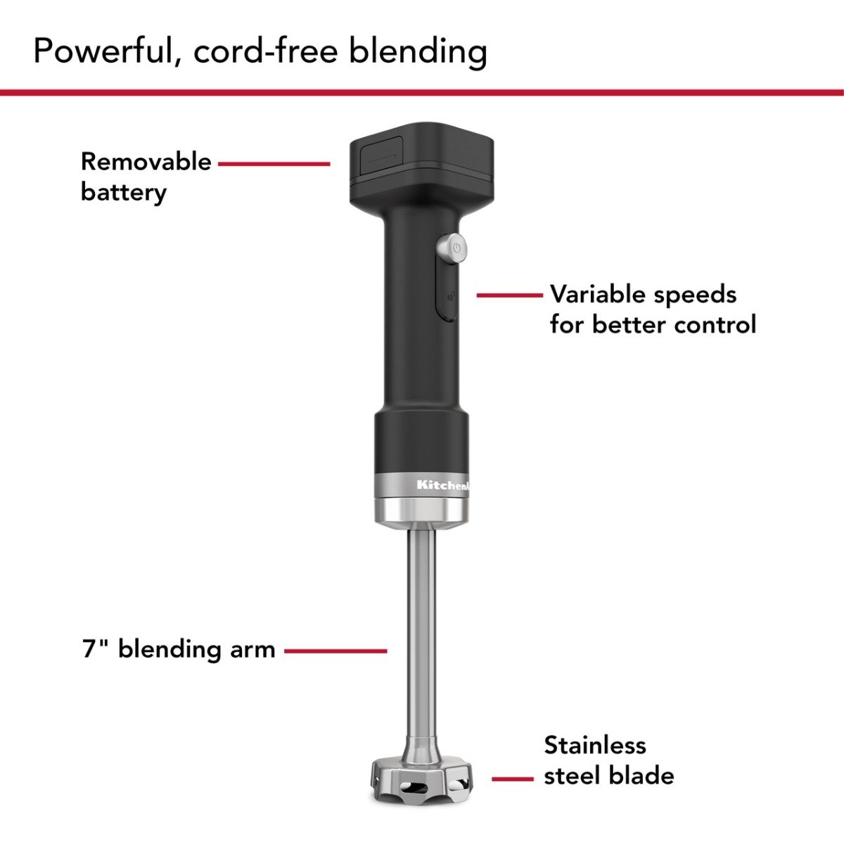 KitchenAid GO Cordless Hand Blender | Black Matte