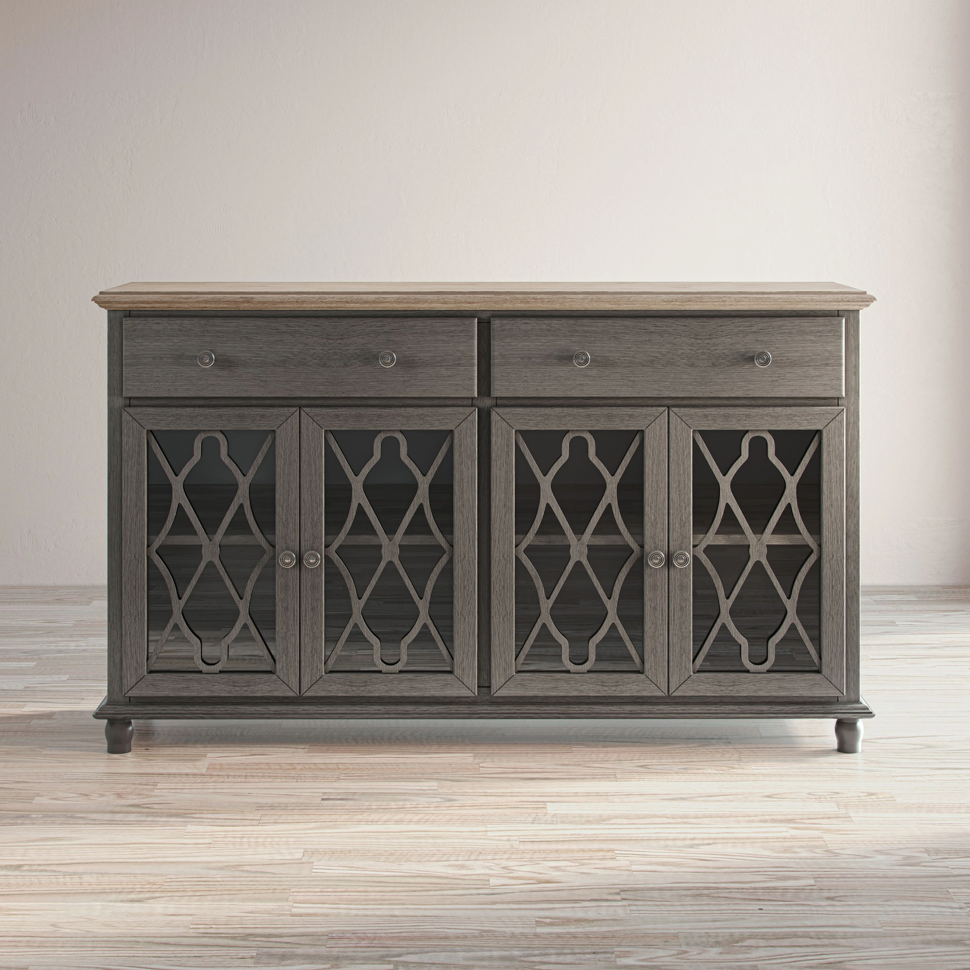 Jofran Aurora Hills Country Wire-Brushed 4 Door Accent Chest