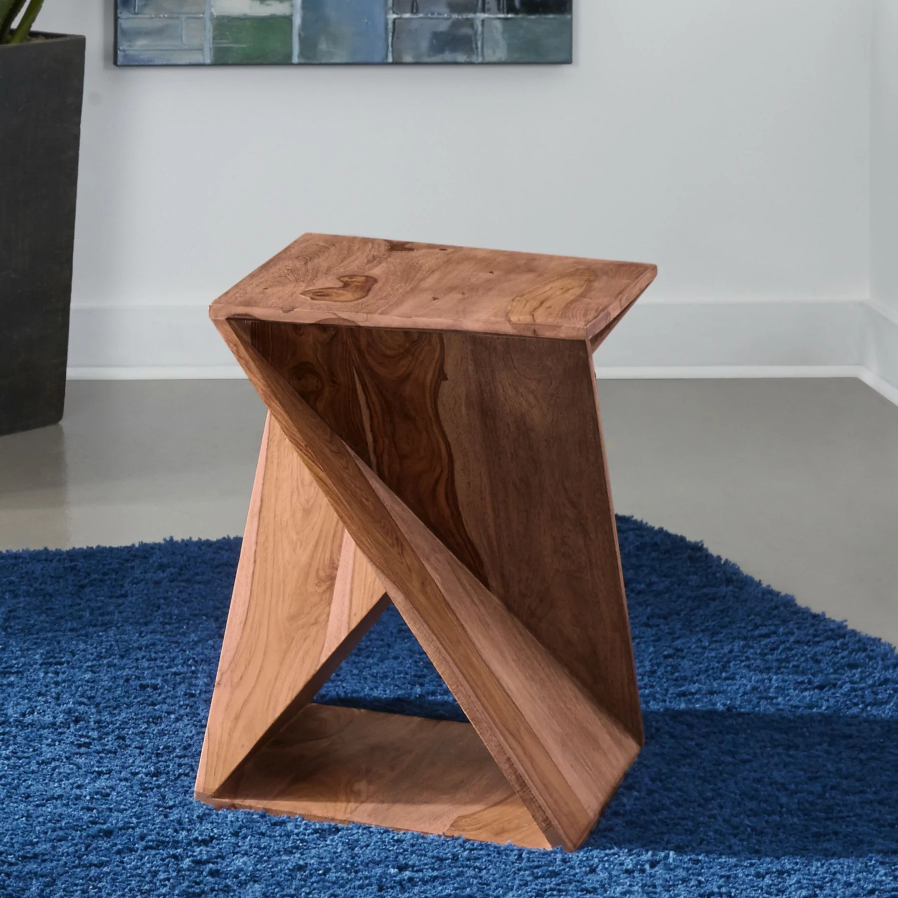 Coast To Coast Imports Solid Wood Accent Table in Nut Brown
