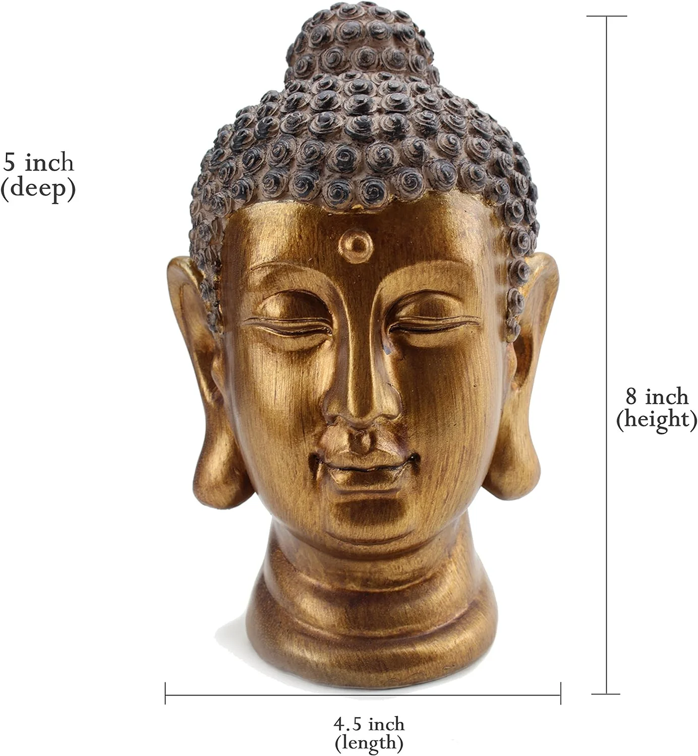 Smiling Meditating Buddha Shakyamuni Head Statue 8