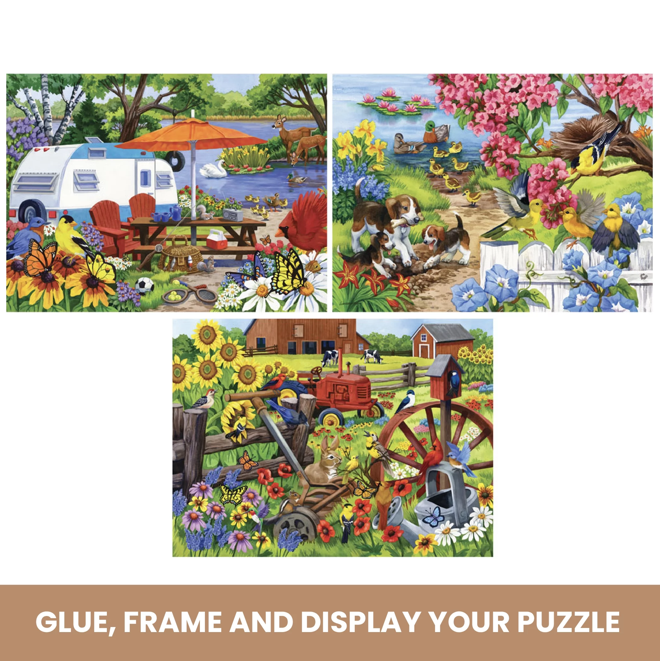 Bits and Pieces Set Of Three (3) 500 Piece Farm Animal Jigsaw Puzzles By Nancy Wernersbach 18