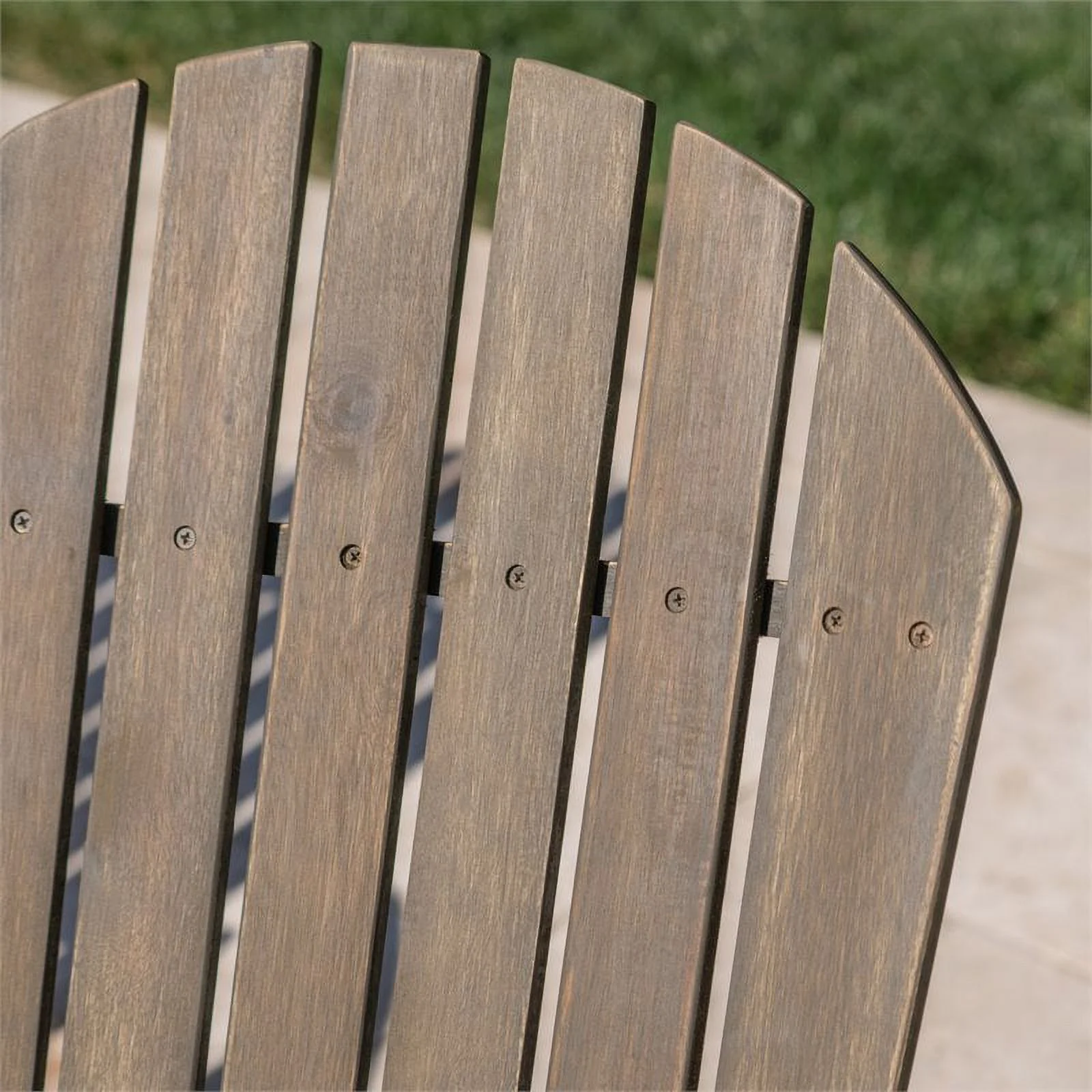 Noble House Hayle Reclining Wood Adirondack Chair w/Footrest (Set of 2) Grey