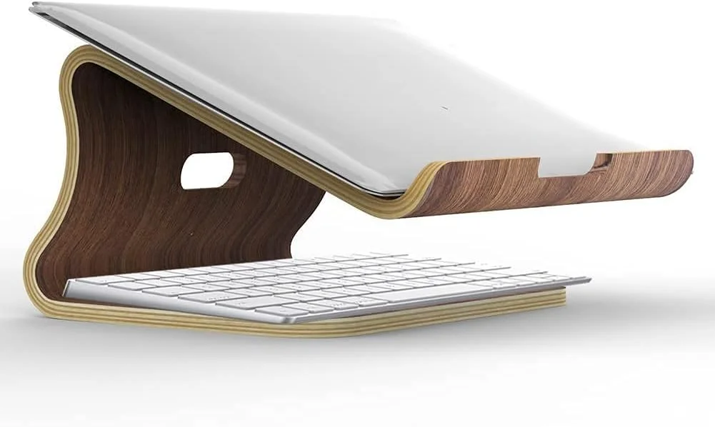 Samdi Wooden Laptop Stand ,Ventilated Tilt Elevator Laptop Mounts With Anti-Slip Design for Notebook PC Air Macbook Pro