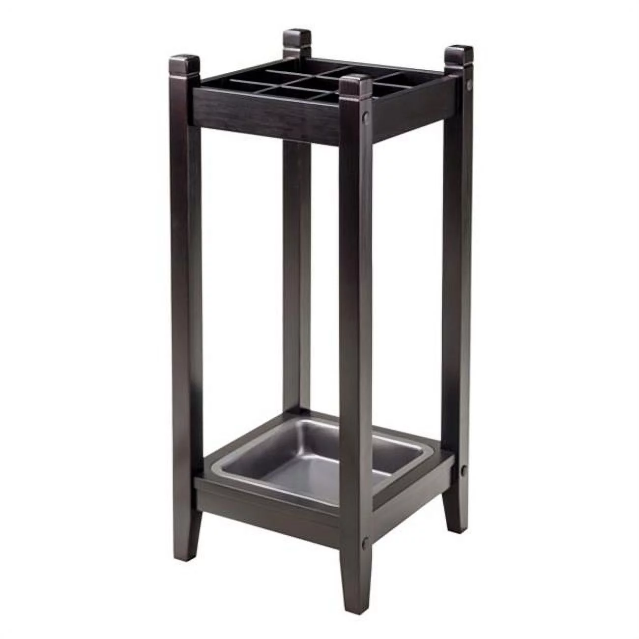 25.98 x 11.02 x 11.02 in. Jana Umbrella Stand with Metal Tray, Espresso