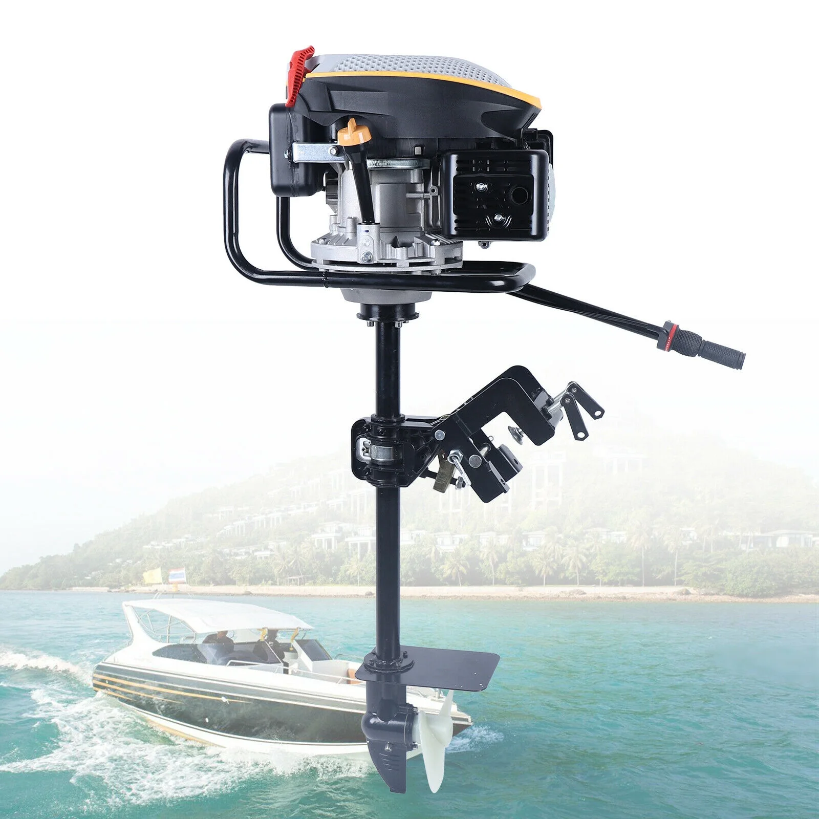 HANGKAI 4 Stroke 3.2KW Outboard Motor Fishing Boat Engine with Air Cooling System