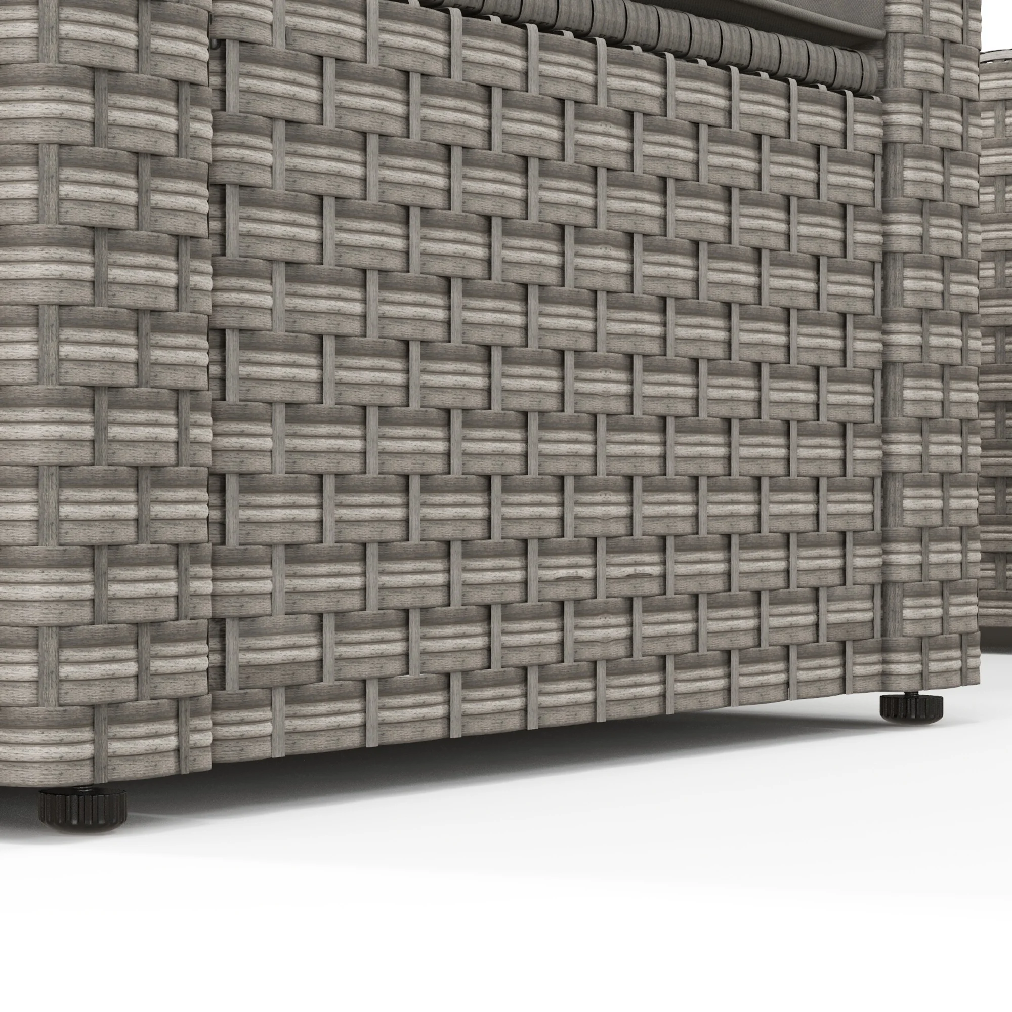 Outsunny 5 Piece Patio Furniture Set, Chairs, Ottoman, Coffee Table, Gray