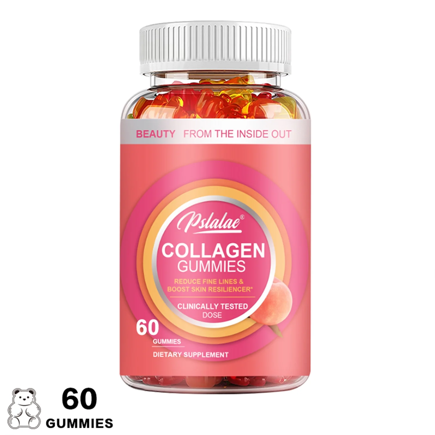 Pslalae Collagen Gummies 2500mg -Anti-aging,Reduce Fine Lines, for Hair,Skin and Nails(30/60/100pcs)