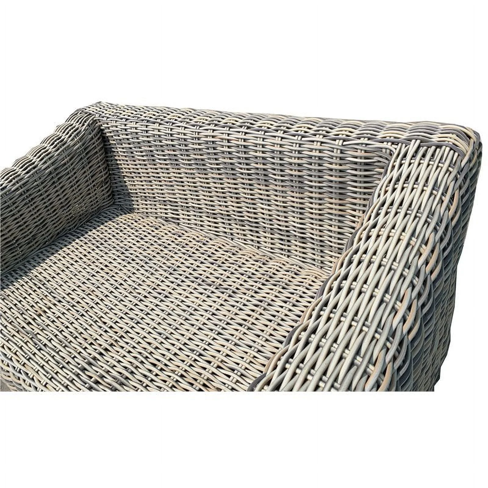 Hawaii Three-Tone Wicker Gray/Off White/Beige Sofa Set in Silver Gray Cushion