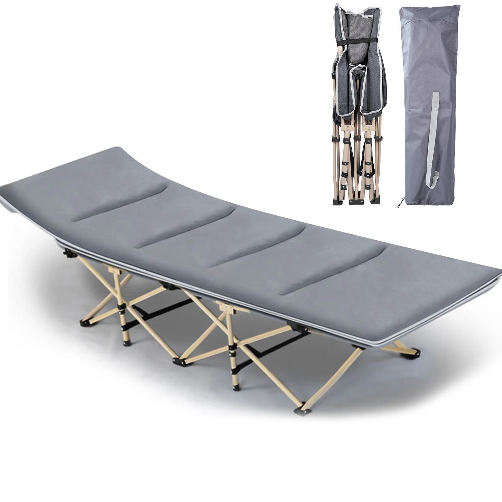 Adult Folding Camping Cots Rollaway Guest Bed Heavy Duty Bed w/ Mattress