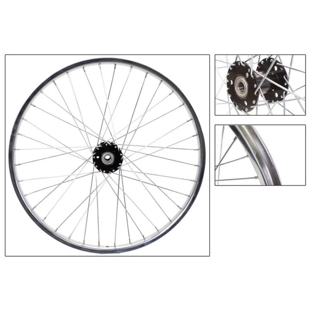 WM Wheel  Rear 24x1.75 507x28 Stl Cp 36 Trike 15mm W/bearings 12gucp