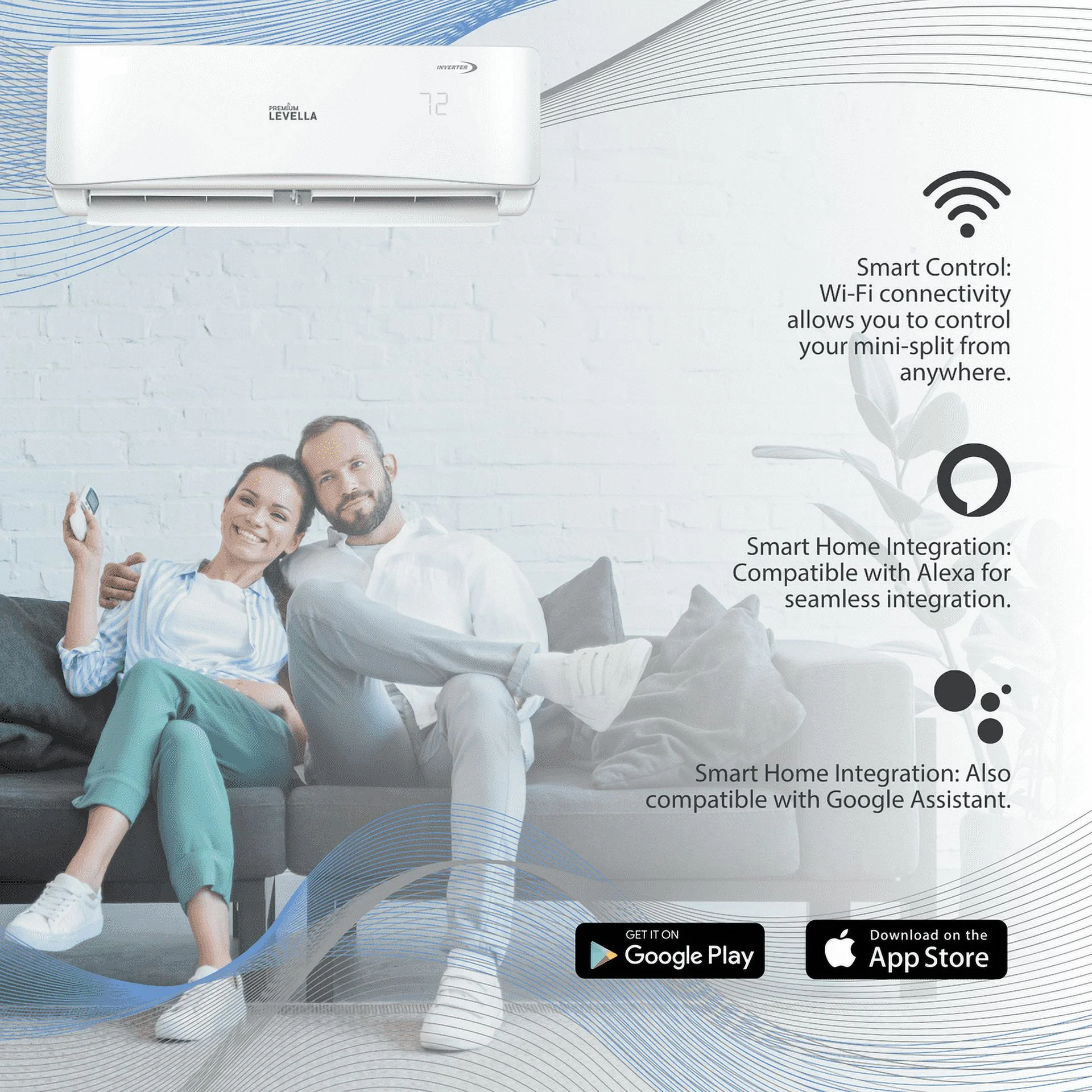 Dual Zone 21 SEER2 Ductless Mini Split Air Conditioner Inverter Wifi Heat Pump 220V