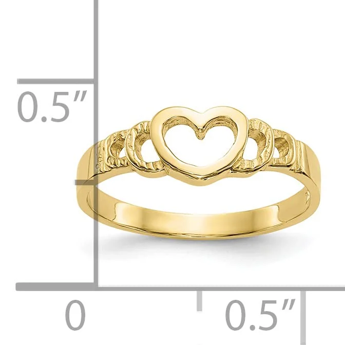Saris and Things 10K Yellow Gold Heart Child's Ring