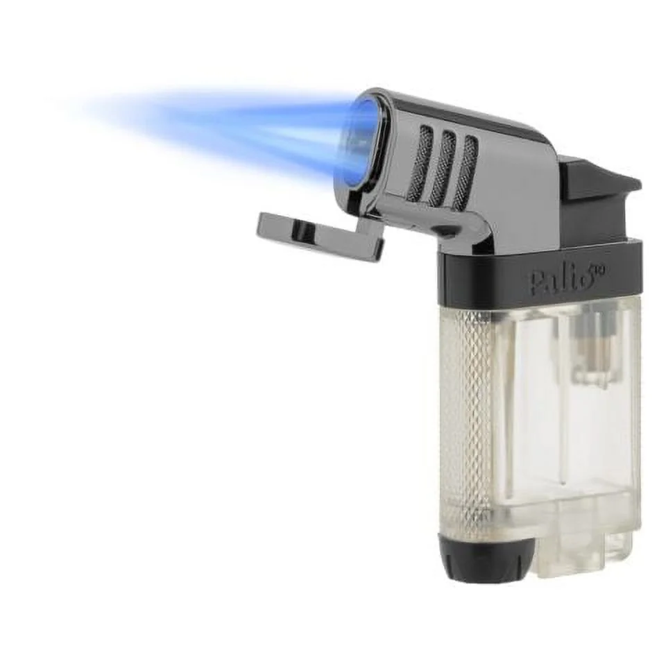Palió Pistola Angled Double-Jet Flame Lighter, Clear