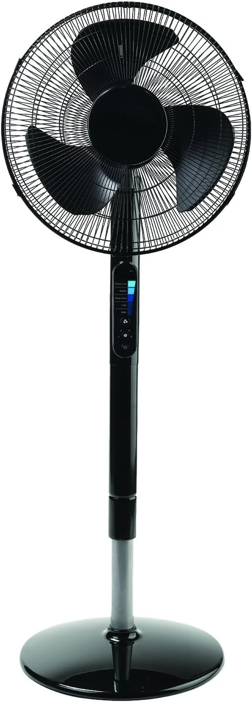 HSF600B Advanced QuietSet 16” Whole Room Stand Fan, Black – Ultra Quiet Pedestal Fan with Remote Control, Oscillation and 5 Power Settings