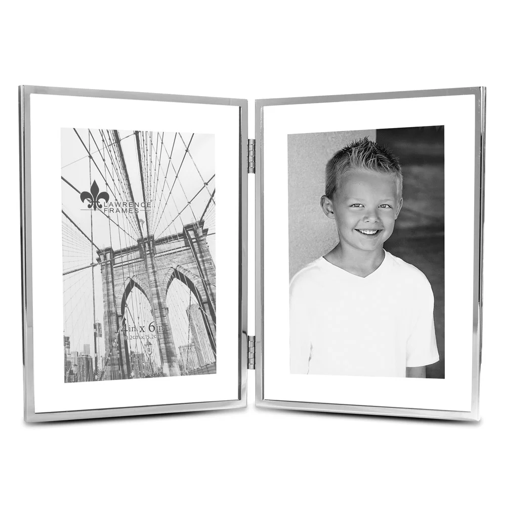 4x6 Hinged Double Harland Silver-tone Metal Float Frame QGM22238