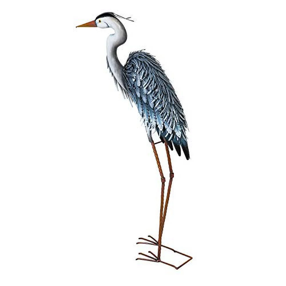 Cape Craftsmen Tall Metal Heron Bird Statue Outdoor Garden Decor