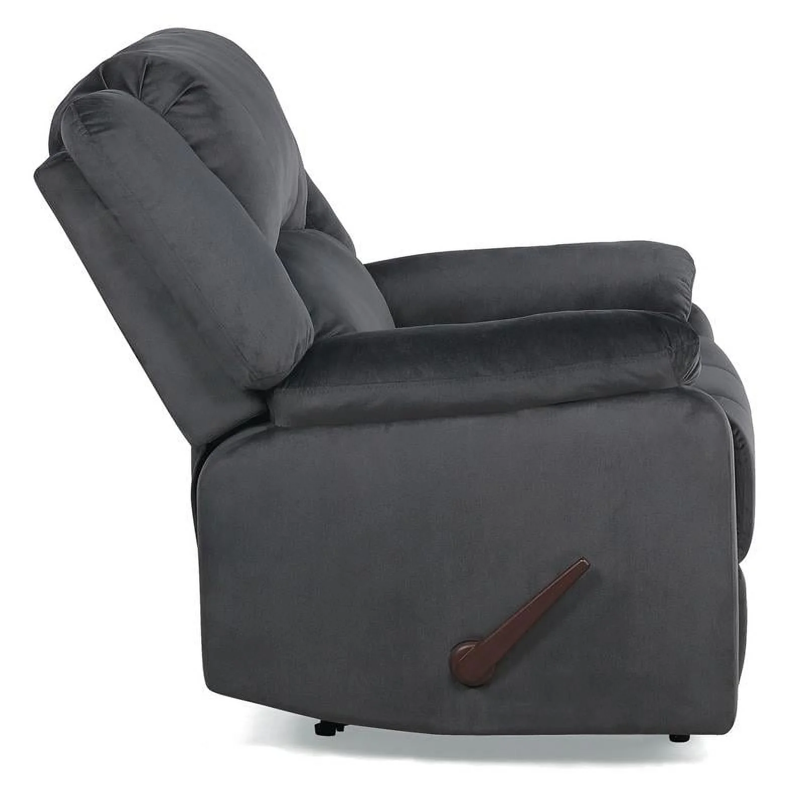Bowery Hill Lounger Phillip Recliner in Dark Gray Fabric Upholstery