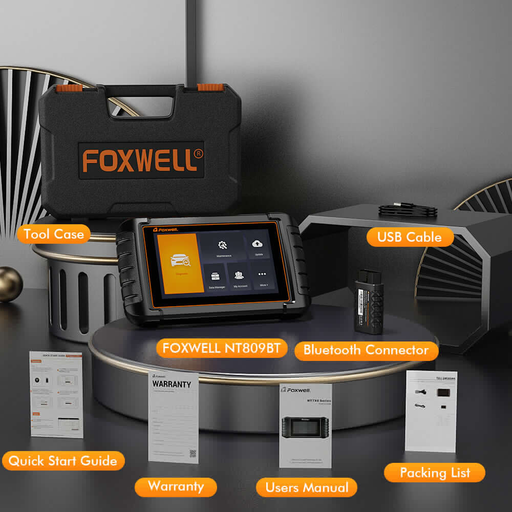 FOXWELL NT809BT OBD2 Scanner Code Reader Bi-Directional Scan Tool Bluetooth Wireless All System Car Diagnostic Tool