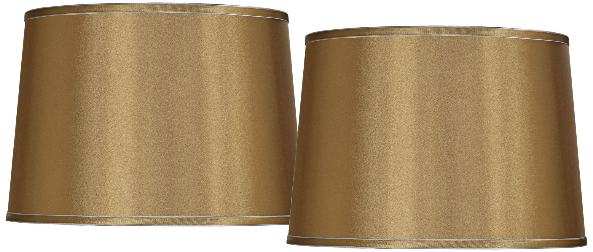 Springcrest Set of 2 Drum Lamp Shades Satin Gold Medium 14