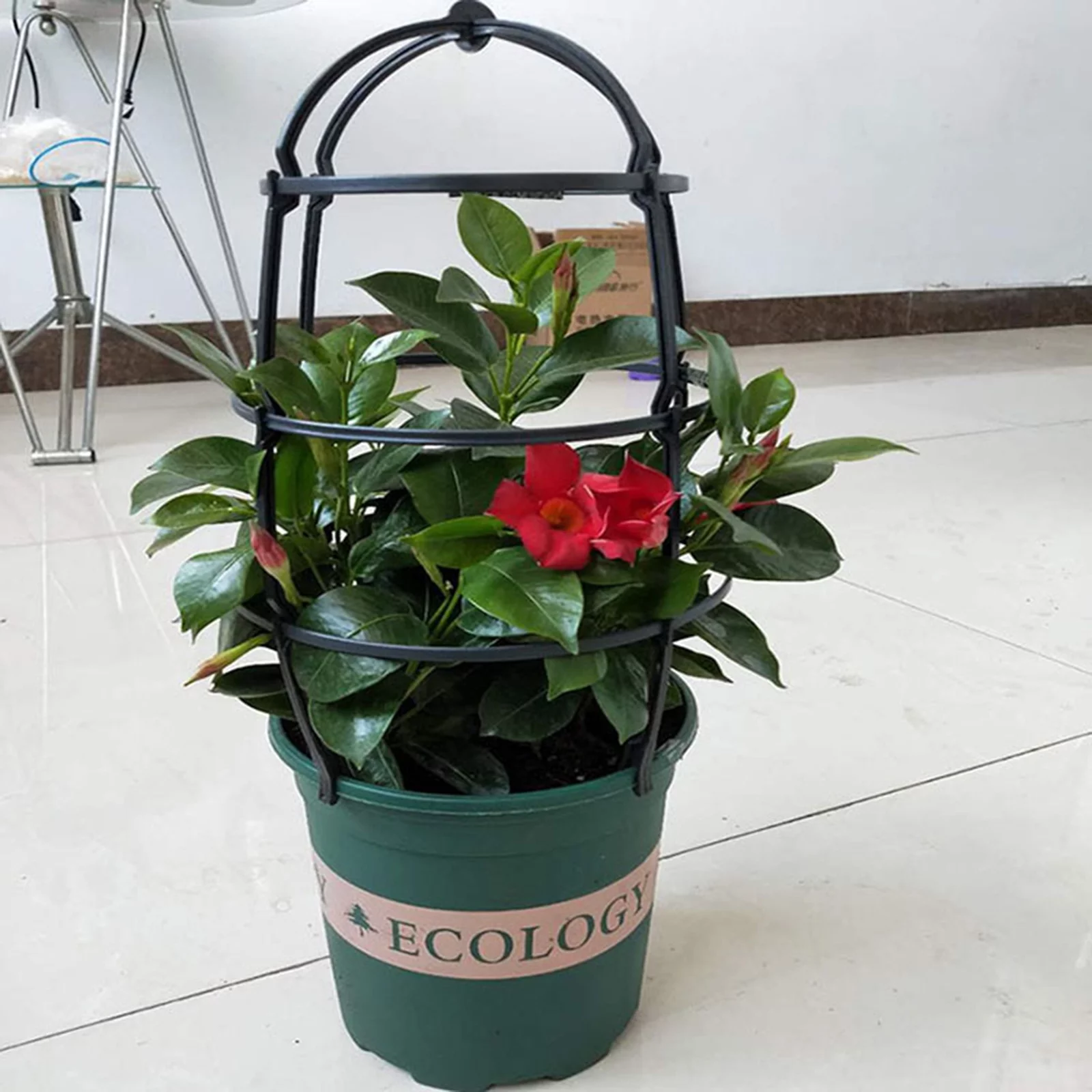 Huntermoon Plant Flower Stand Garden Trellis Waterproof Fencing Panels PP Black Trees Beans 6PCS Plastic Natural U-Hoops U-shaped