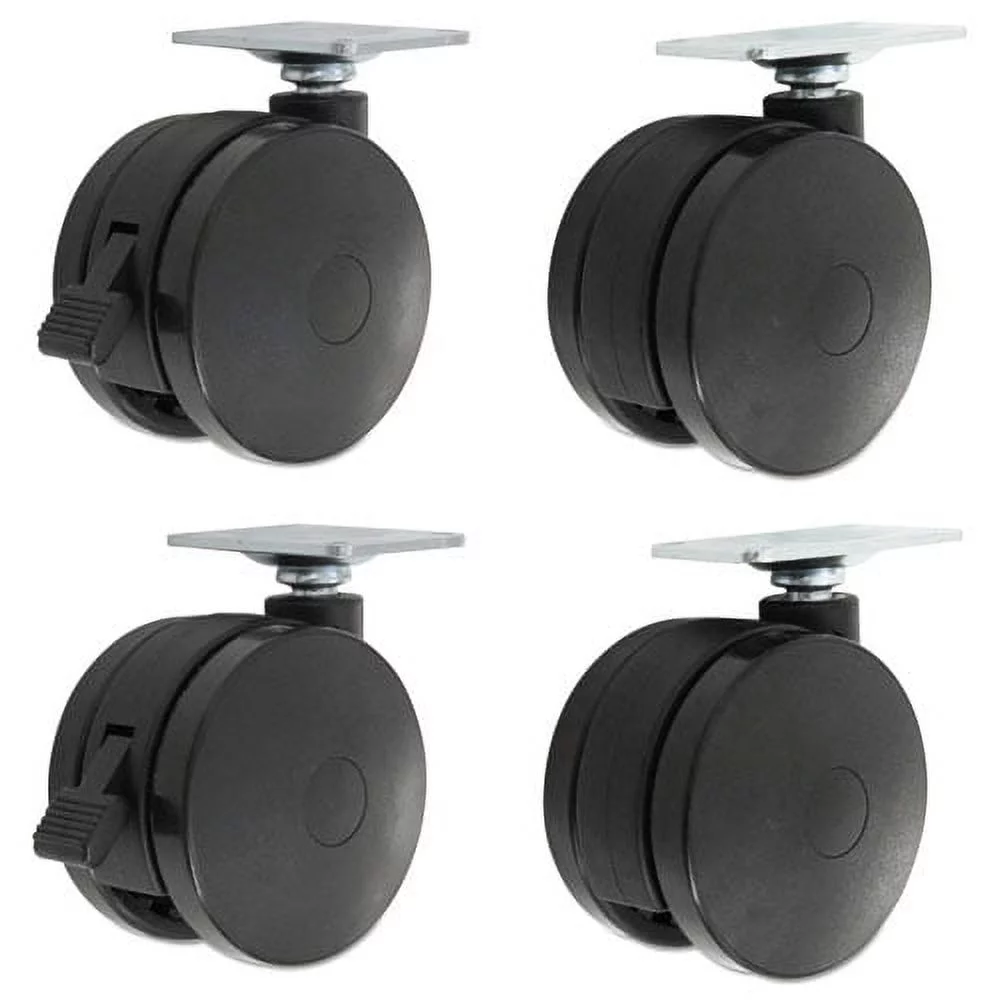 Casters For Height-Adjustable Table Bases, Black, 4/set | Bundle of 2 Sets