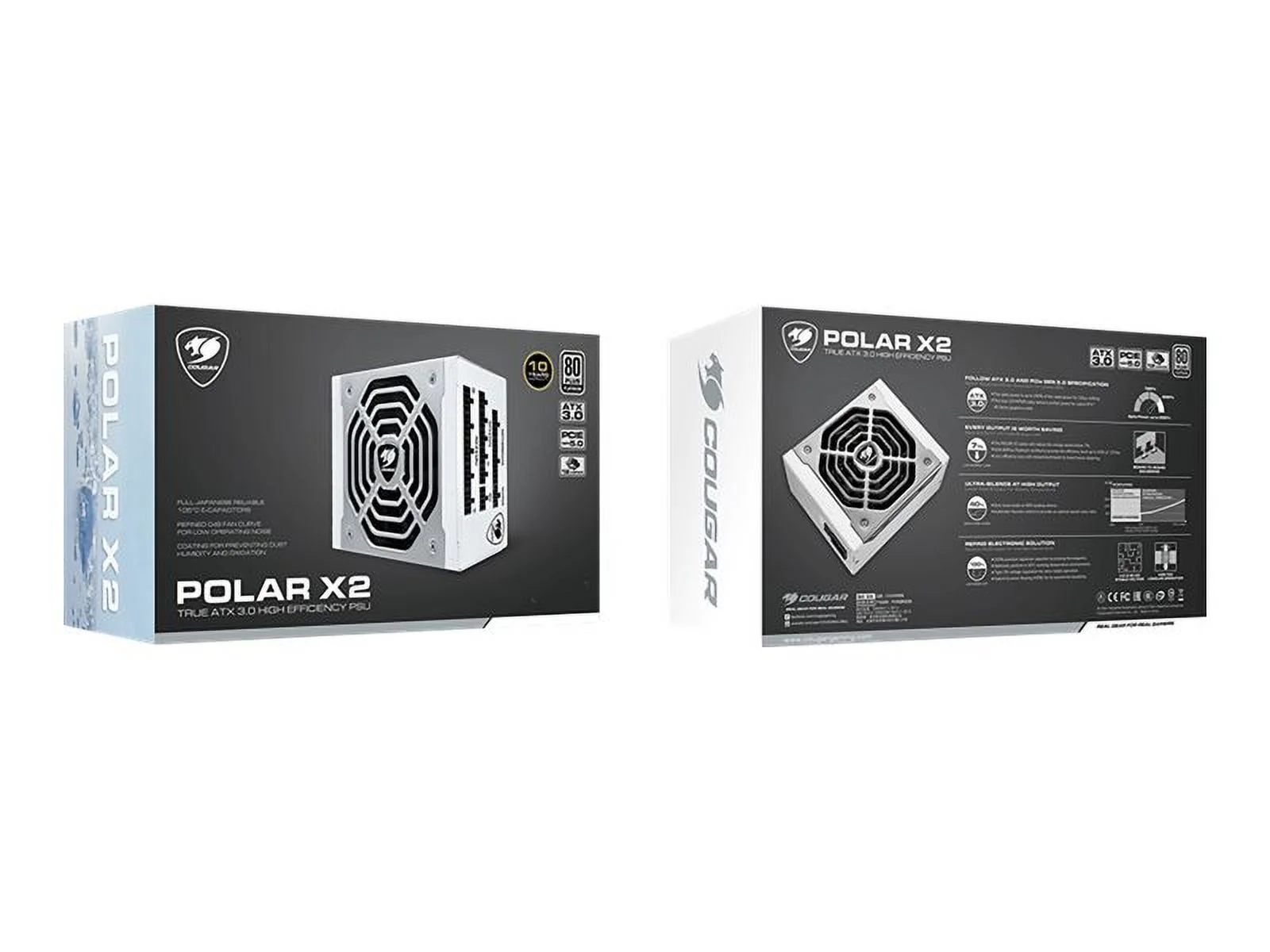 Cougar Polar X2 1050 - Power supply (internal) - ATX12V 3.0/ EPS12V - 80 PLUS Platinum - AC 100-240 V - 1050 Watt