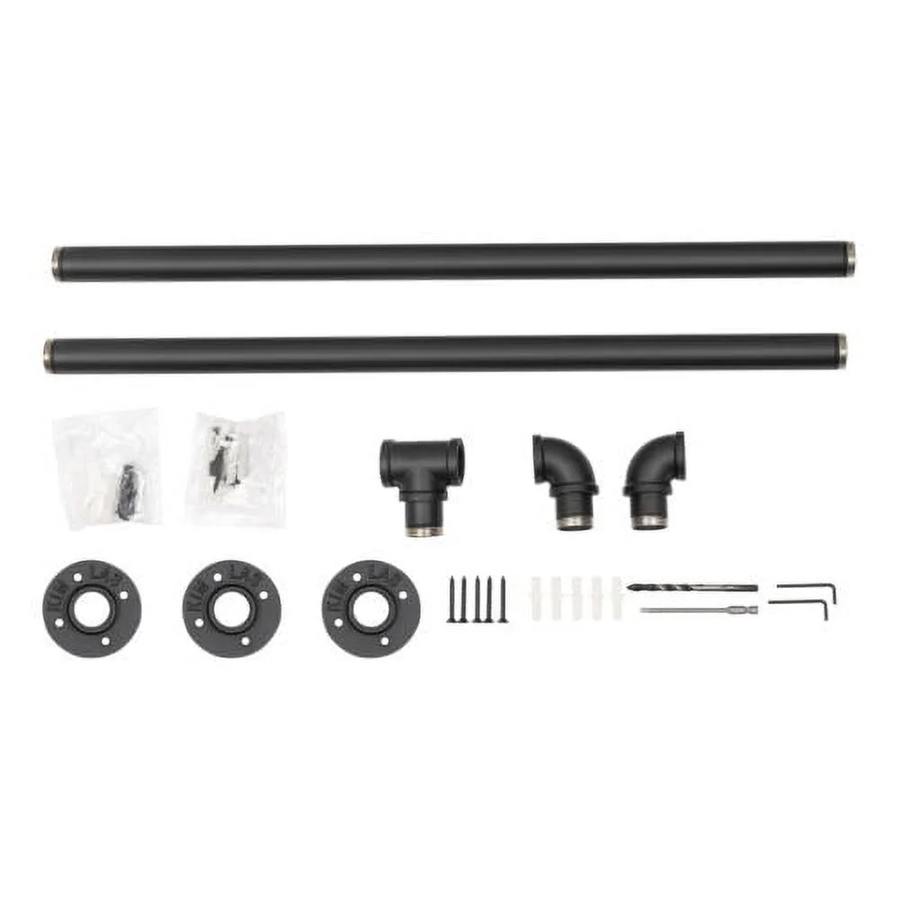 5ft Wall-mounted Handrail Stair Hand Rails Staircase Pipe Metal Handrail Black