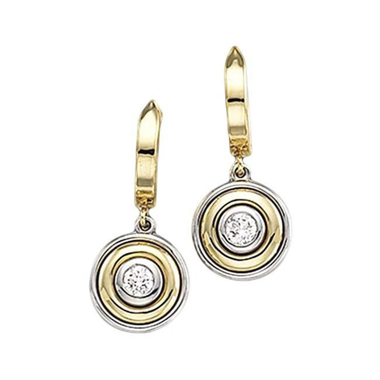 0.60 CT Solitaire Diamond Earring Dangle Earrings - 14K Yellow Gold