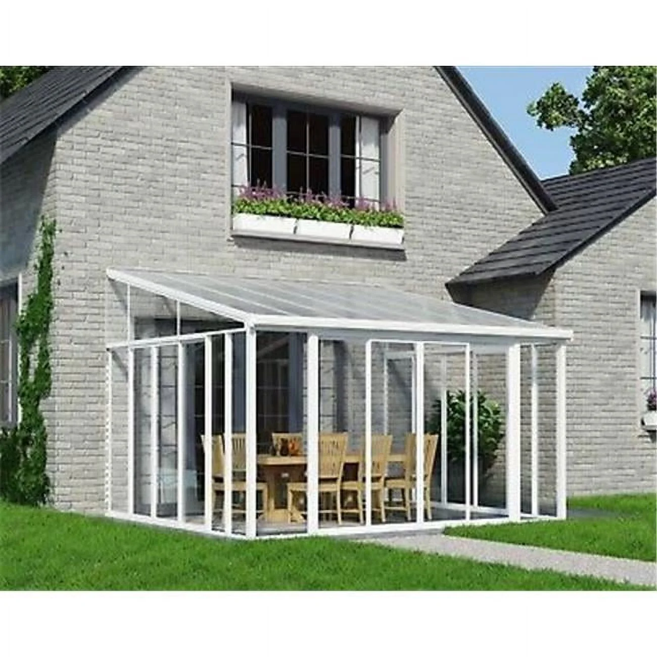 Palram - Canopia  13 x 14 ft. with Screen Doors SanRemo Patio Enclosure