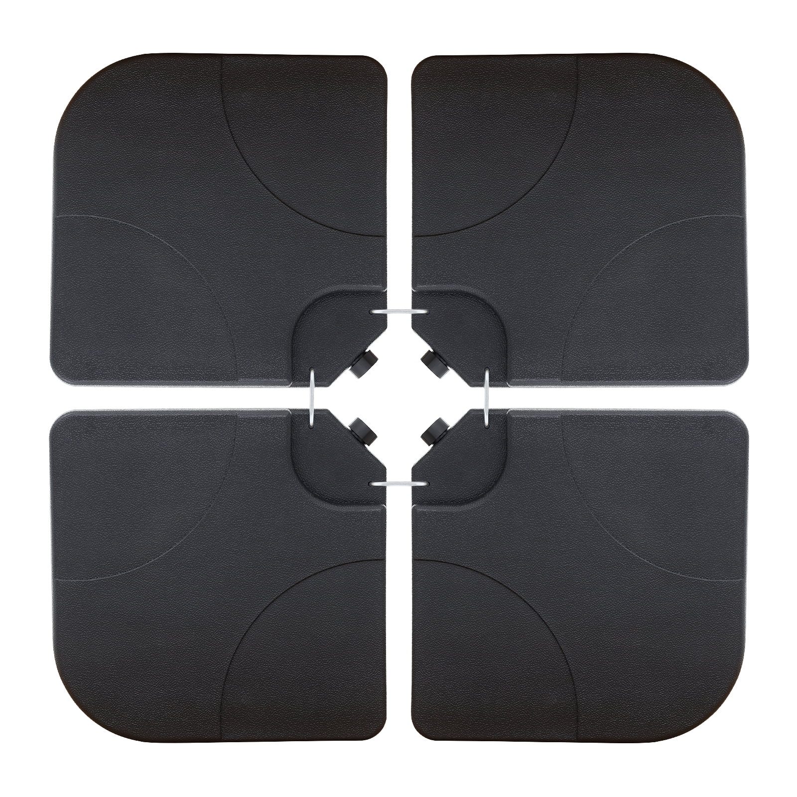 COBANA 4-Piece Cantilever Offset Patio Umbrella Base, Easy Filling Umbrella Stand Weights, Water/Sand Filled, Max 176lbs/72.4L