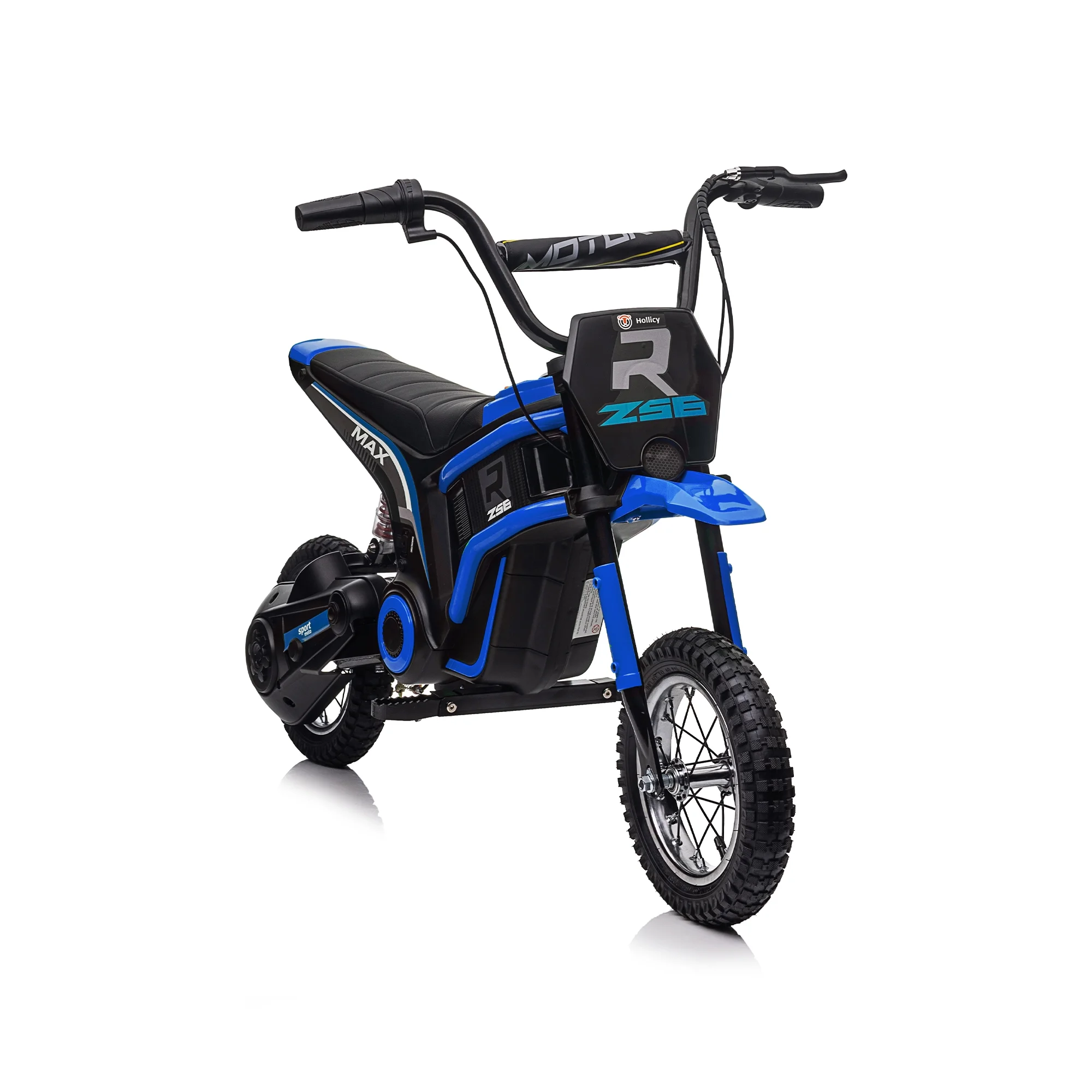 BISHE 24V Kids Ride On Motorcycle, Electric Car for Kids 8-12, Speeds up to 14.29MPH, Dual Suspension, Hand-Operated Dual Brakes, Twist Grip Throttle, Blue