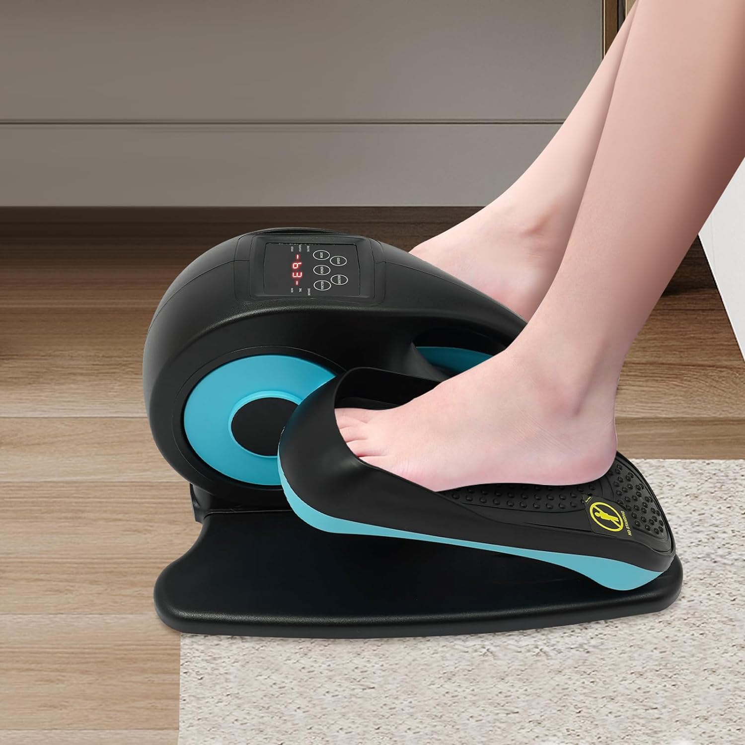 60W Under Desk Elliptical, Electric Seated Pedal Exerciser, Mini Foot & Leg Pedal Exerciser W/Remote Control & Display Monitor, Quiet & Compact Portable Elliptical for Seniors & Adults