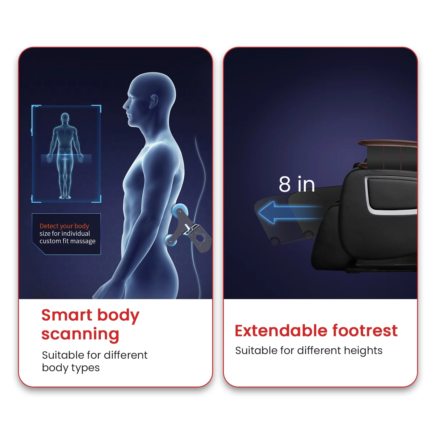 BestMassage Zero Gravity Full Body Electric Shiatsu Massage Chair with Wireless Bluetooth Speaker,Broncos