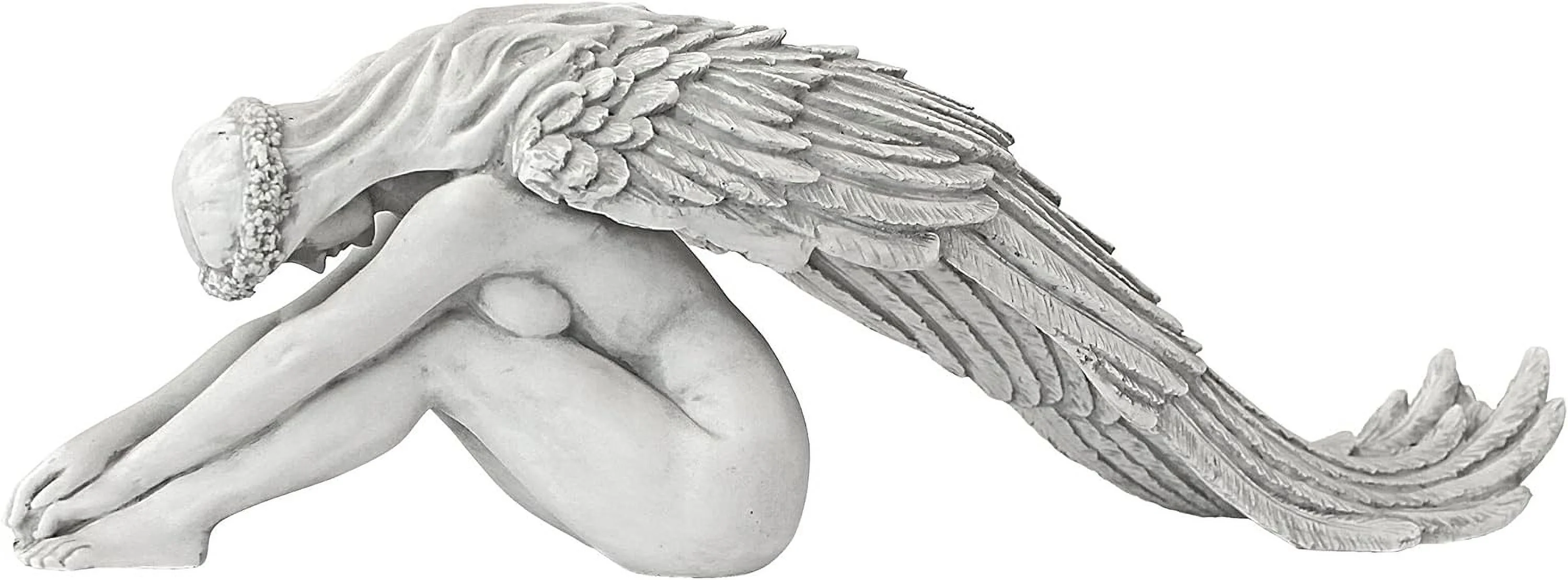 Design Toscano Extended Grace Angel Garden Statue, 24 Inch, Polyresin, Antique Stone