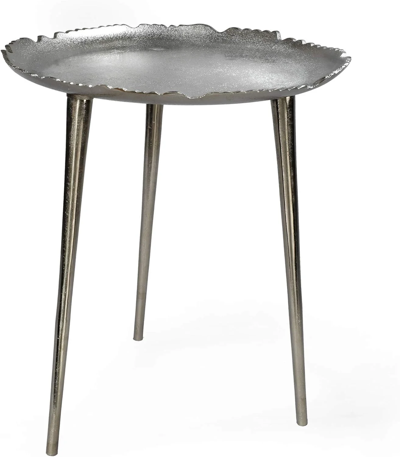 Decorative Aluminum Round Side Table, Metal Circular Accent Table To Use As Side Table, Nightstand Table, Coffee Table In Living Room, Bedroom, 19