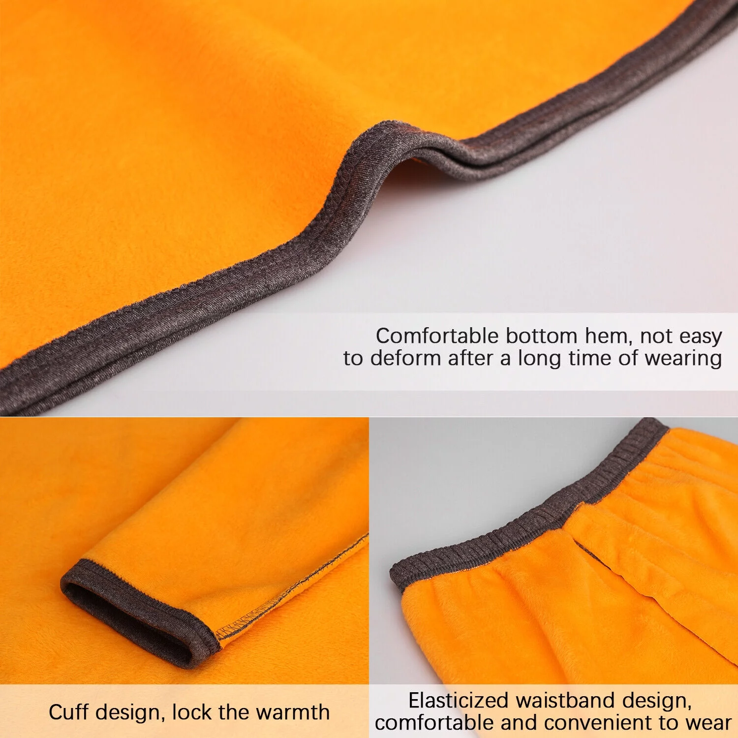 Mens Fleece Lined Thermal Long Johns Top Bottom Underwear Set Winter Pants Shirt