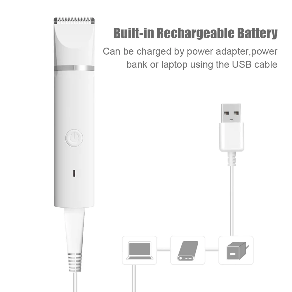 Walmeck Trimmer,Heads 4 Combs Built-in Battery 4 Combs Small Medium 4 Heads 4 Shaver Clippers Low Noise 4-in-1 Clippers Pet Tools Built-in Tools Built-in Battery Noise Pet Tools Clippers Nail Low