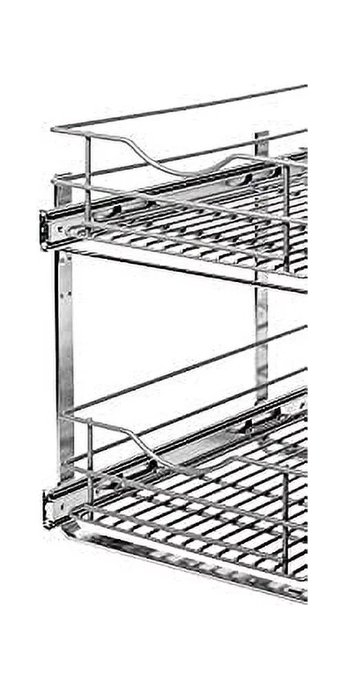 Knape & Vogt Real Solutions 14 In. Double Tier Slide Out Multi-Use Basket Cabinet Organizer