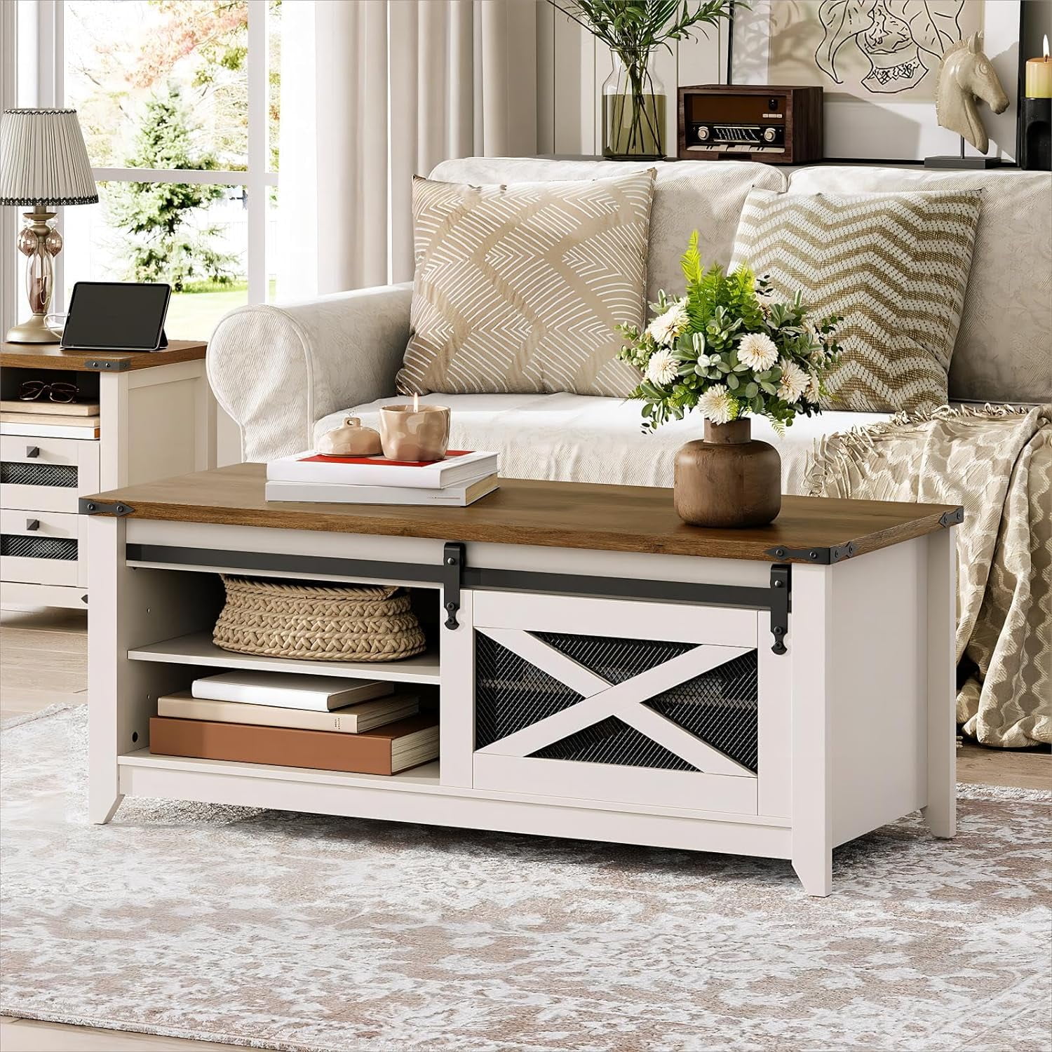White Farmhouse Coffee Table, 47