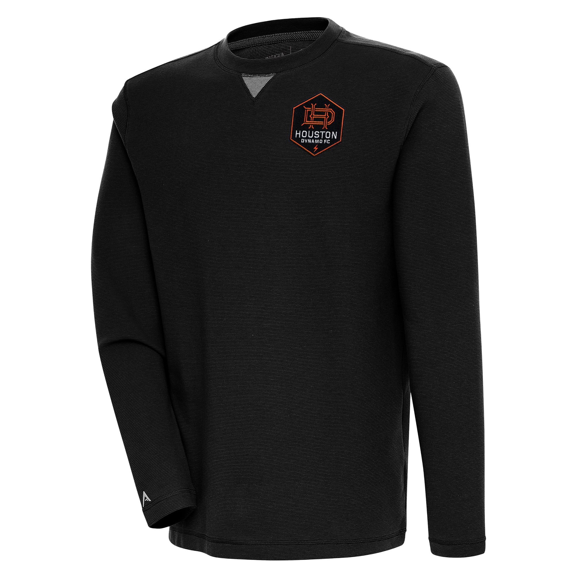 Men's Antigua  Cream Houston Dynamo FC Flier Bunker Tri-Blend Pullover Sweatshirt