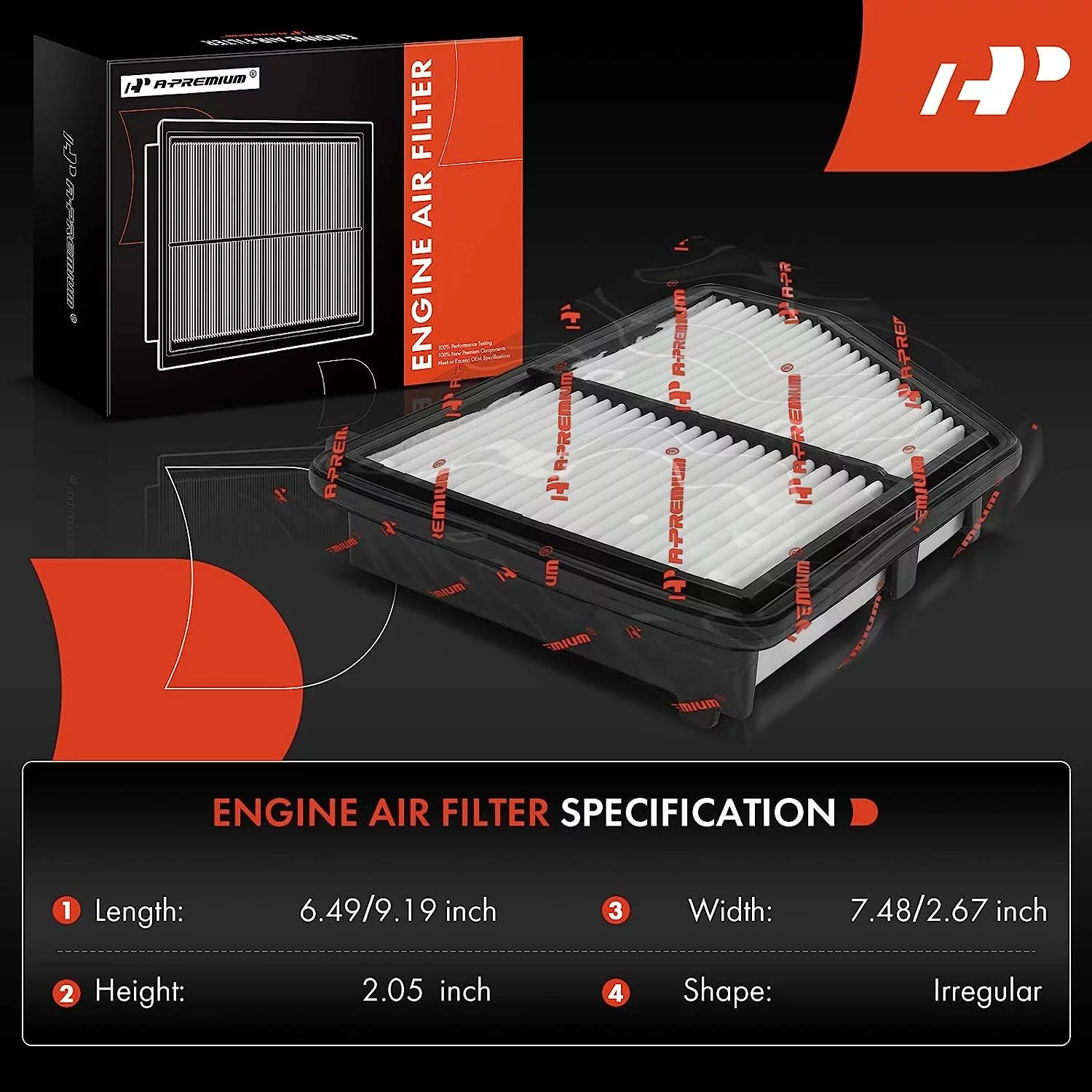 A-Premium Engine Air Filter Compatible with Honda Vehicles - Civic 2016 2017 2018 2019 2020 2021 2022 2023, HR-V 2023 - L4 2.0L - Replace# 17220-5BA-A00