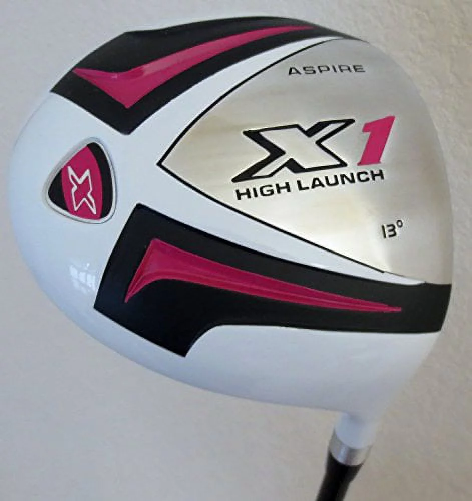 Ladies Complete Golf Club Set Womens Driver, Fairway Wood, Hybrid, Irons, Putter, Stand Bag Right Handed White and Pink Colors