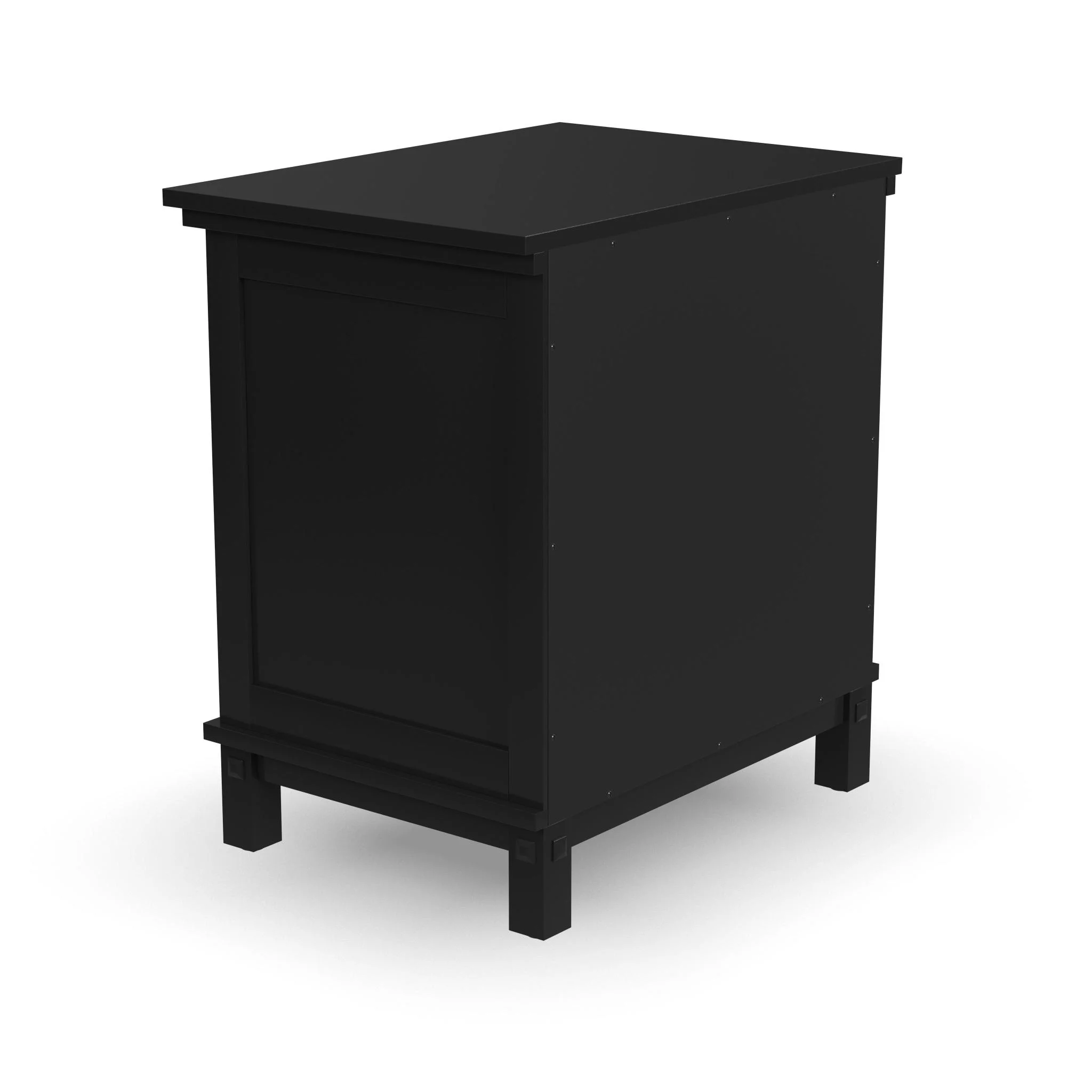 Homestyles Oak Park 1-Drawer Traditional Wood Closed Nightstand in Black