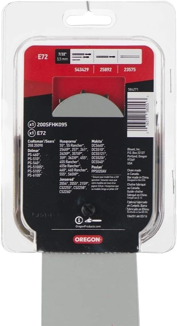 584271 Chainsaw Guide Bar & Chain Combo, PowerCut Replacement Bar Length 20