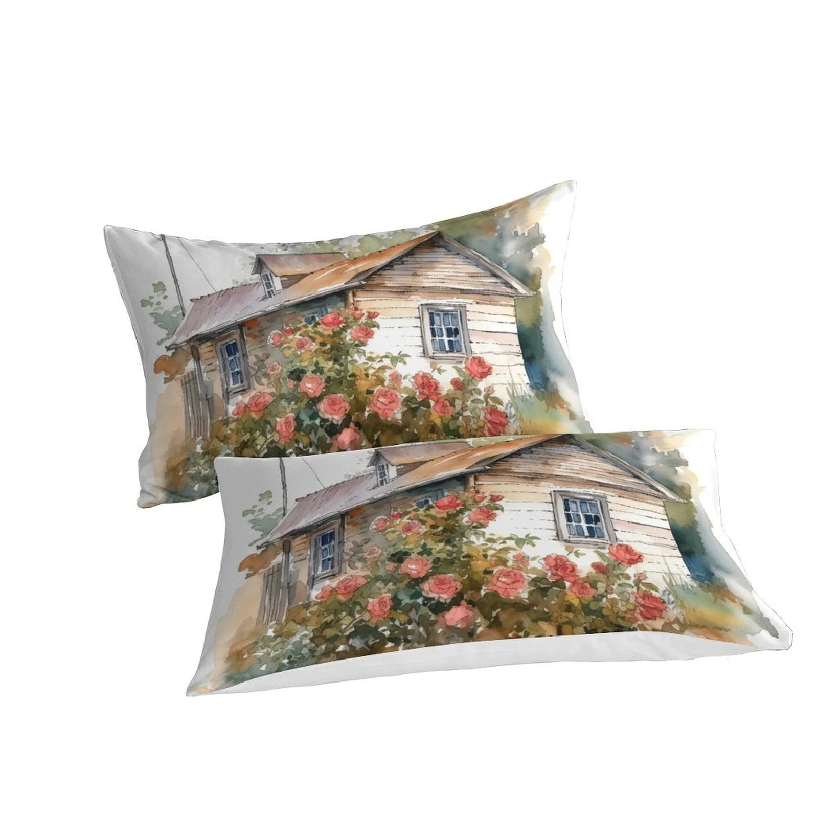 Comforter Cover Set Log Cabin Flower Clusters Printed Bedspreads Modern Bedroom Decor,Full (80